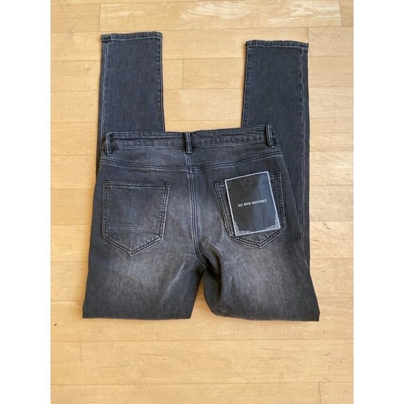 Six week Residency BNWOT skinny distressed black jeans sz 31 button fly - Picture 7 of 9